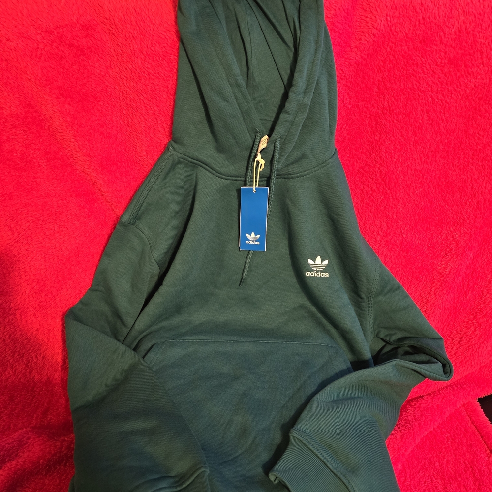 Adidas Dark Green Hoodie with Logo